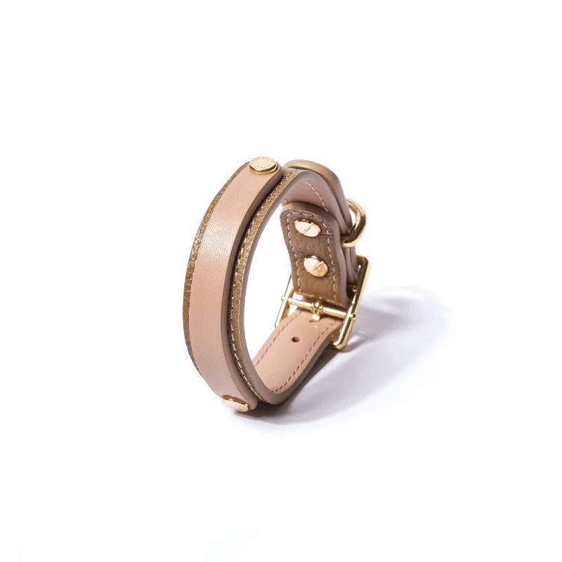 Slim Blushwood Leather Collar