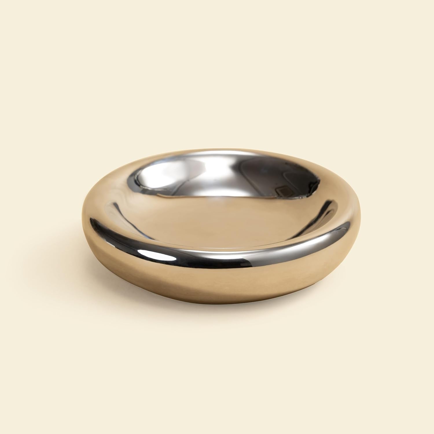 The Pebble Pet Bowl - Flat Chrome 