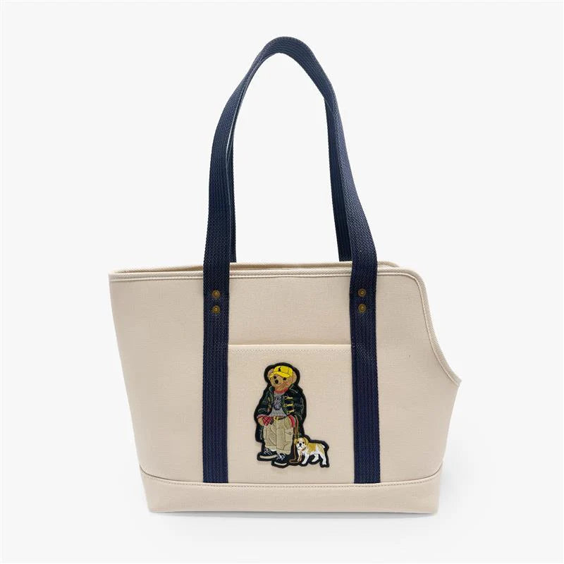 Dog Polo Bear Cotton Canvas Tote