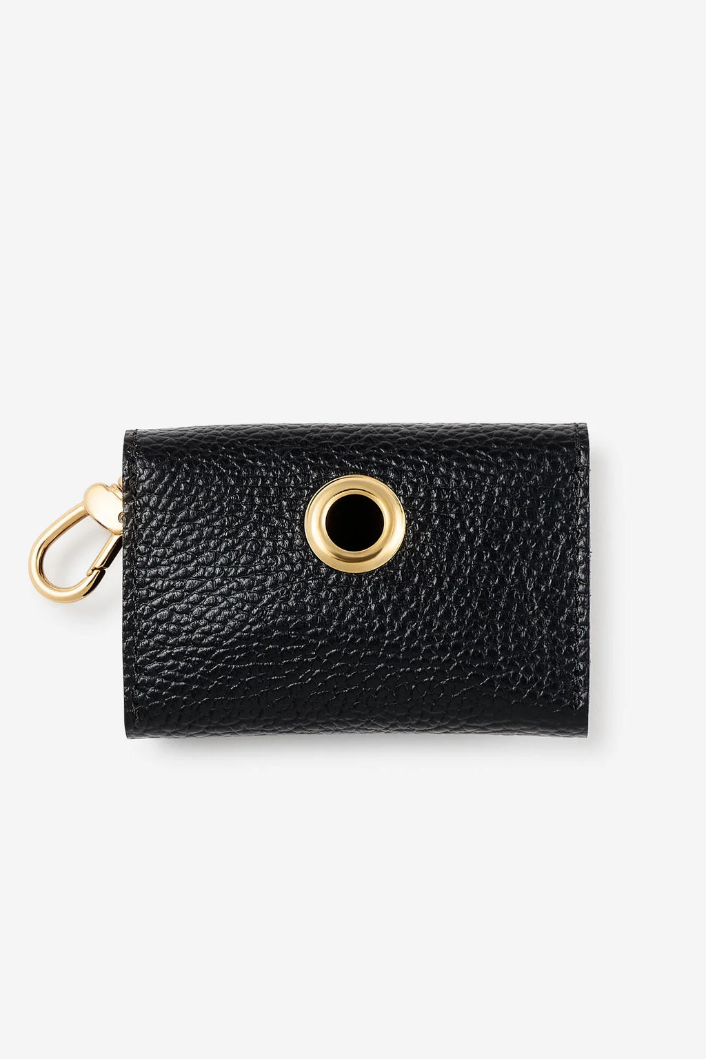 Black Leather Juno Poop Bag Holder