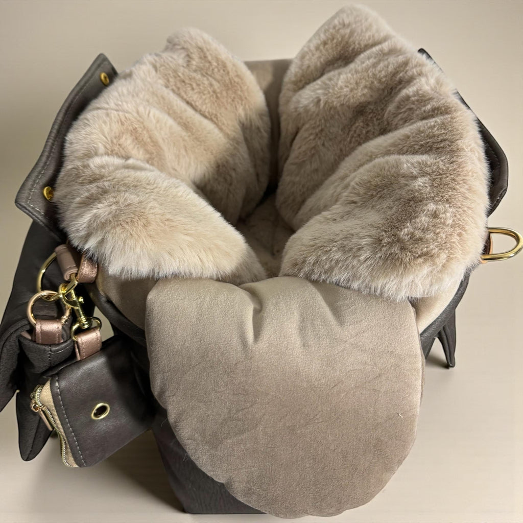 Luxury Sherpa & Eco-Fur Dog Carrier