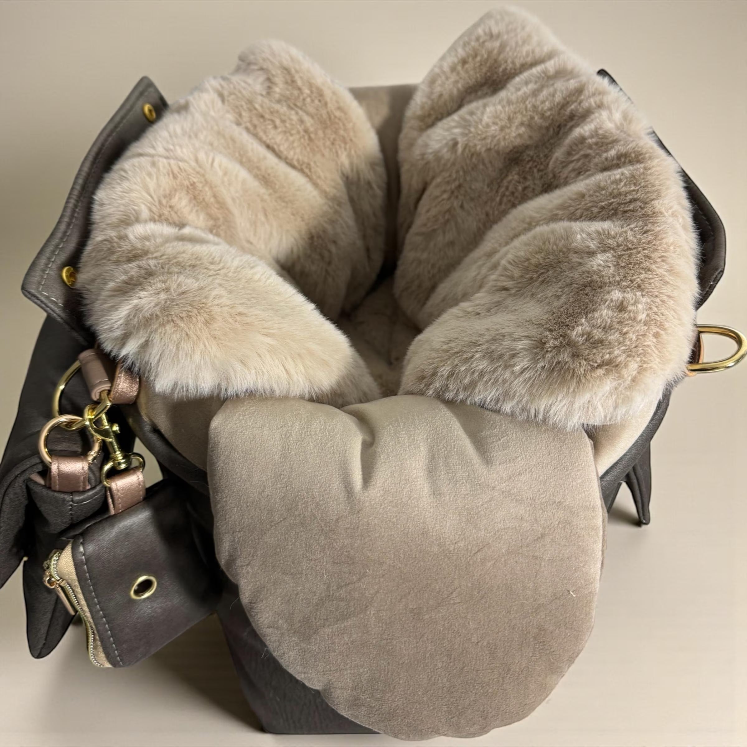 Luxury Sherpa & Eco-Fur Dog Carrier