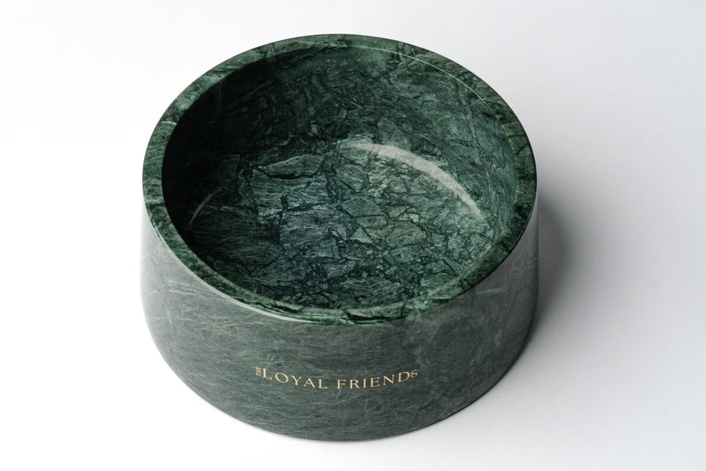Verde Vivante Indian Green Marble Pet Bowl: Luxury Dog Bowl