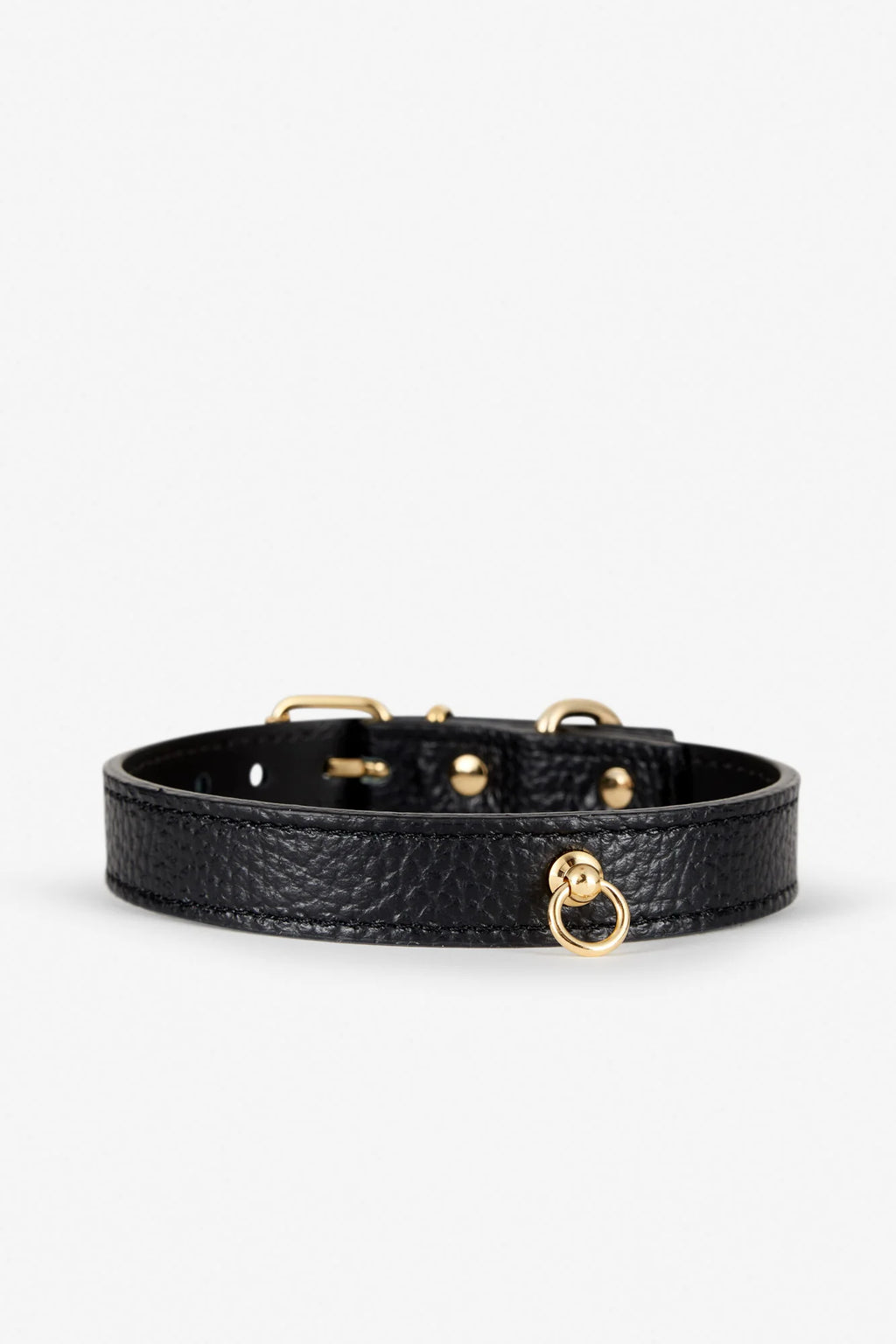Black Leather Juno Dog Collar