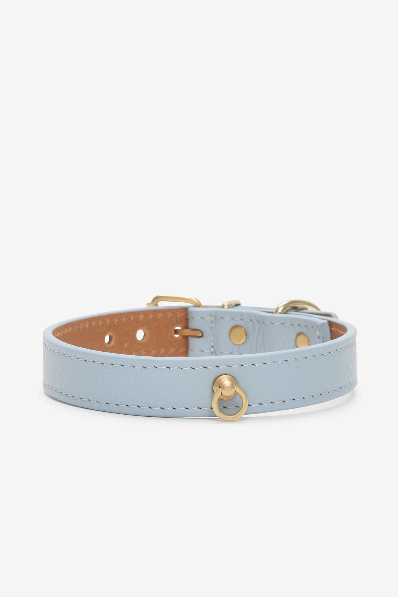Sky Blue Leather Juno Dog Collar