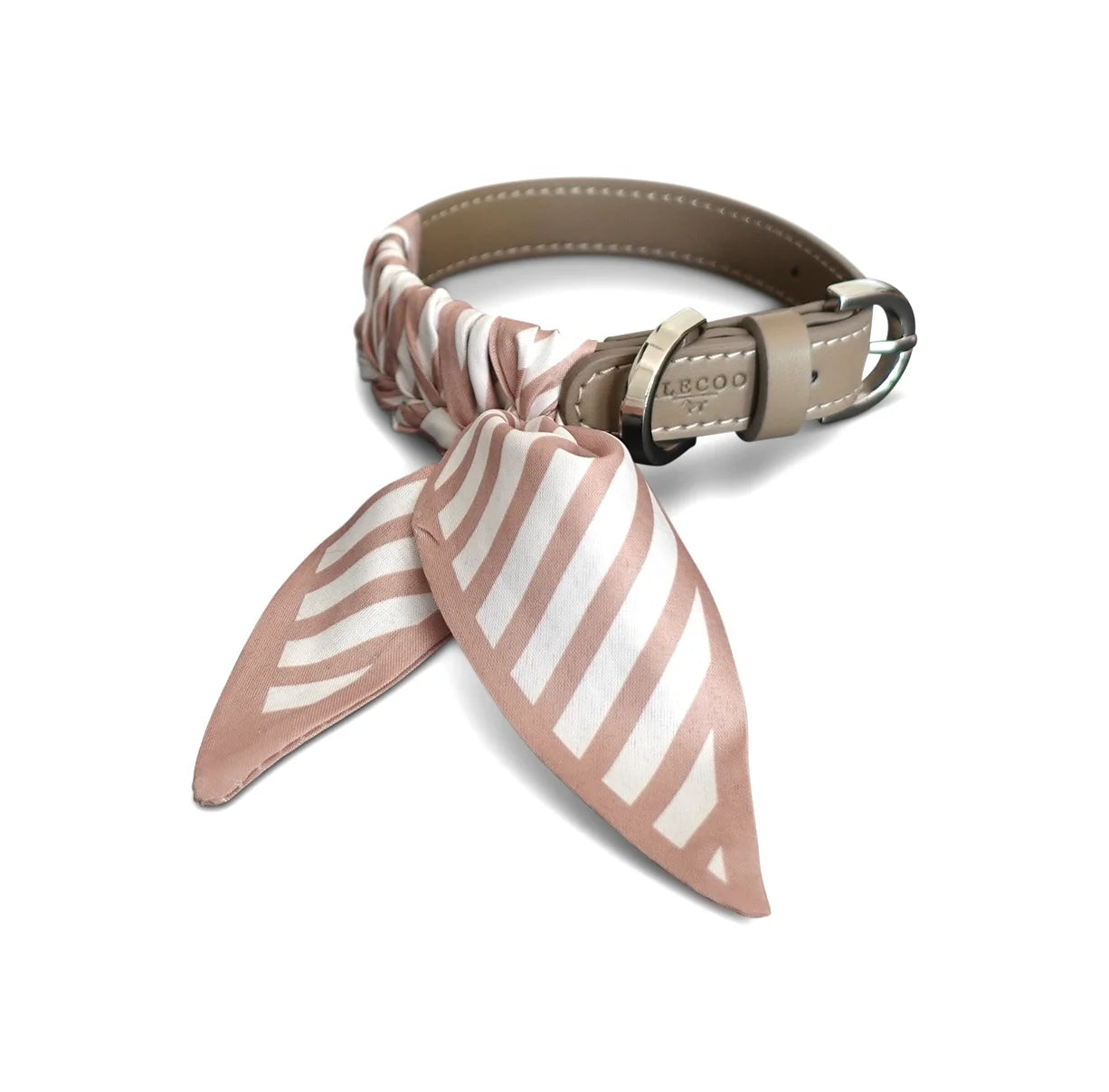 Dog Collar Twilly Stripes - Powder