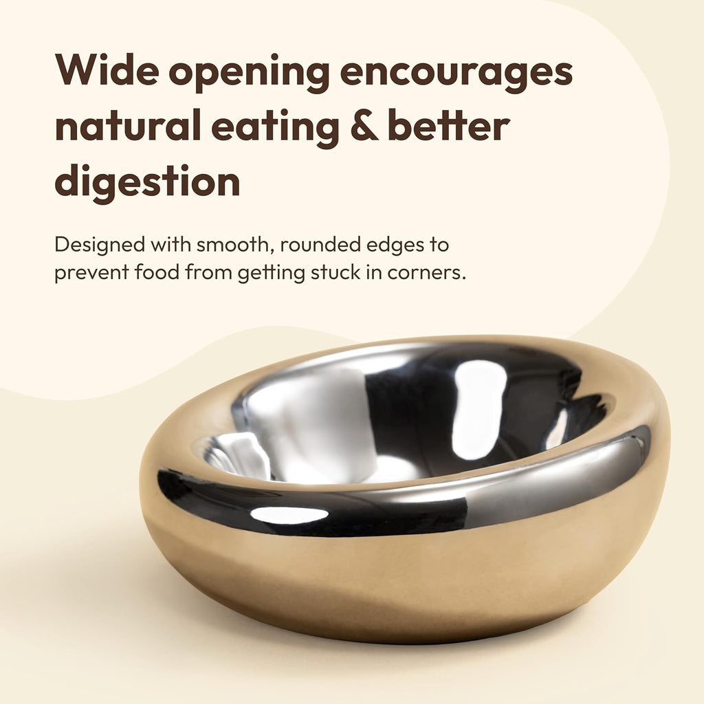 The Pebble Pet Bowl - Deep Chrome