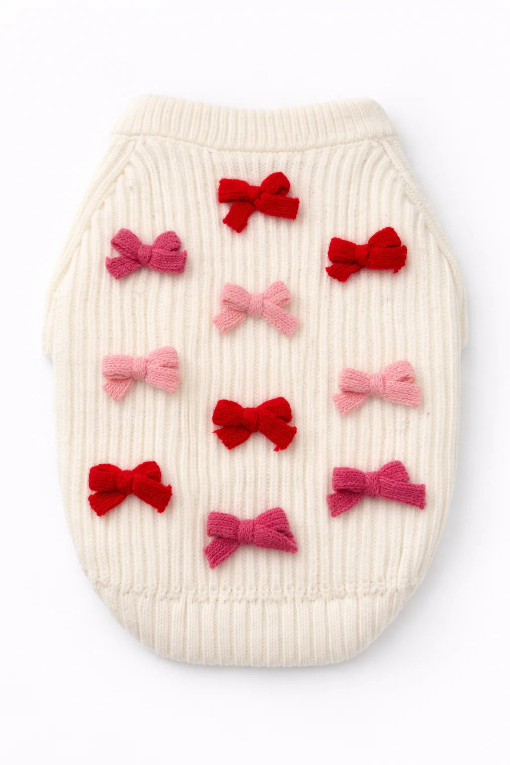 Bow Sweater - Red & Pink