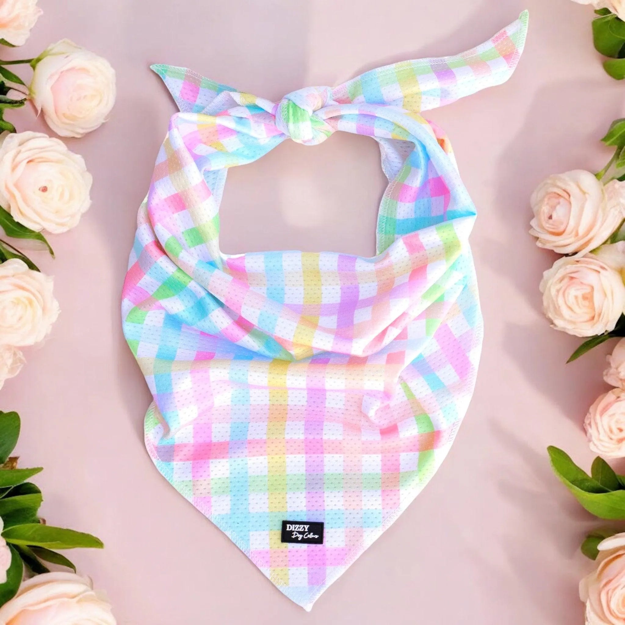Sherbet Gingham Tie Up Bandana 