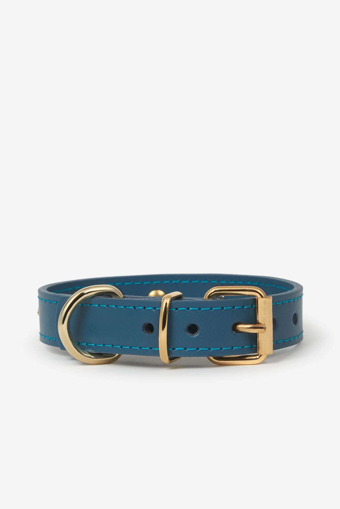 Navy Blue Leather Nara Dog Collar