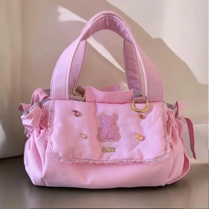 Luxury Pink Swarovski Dog Carrier Bag