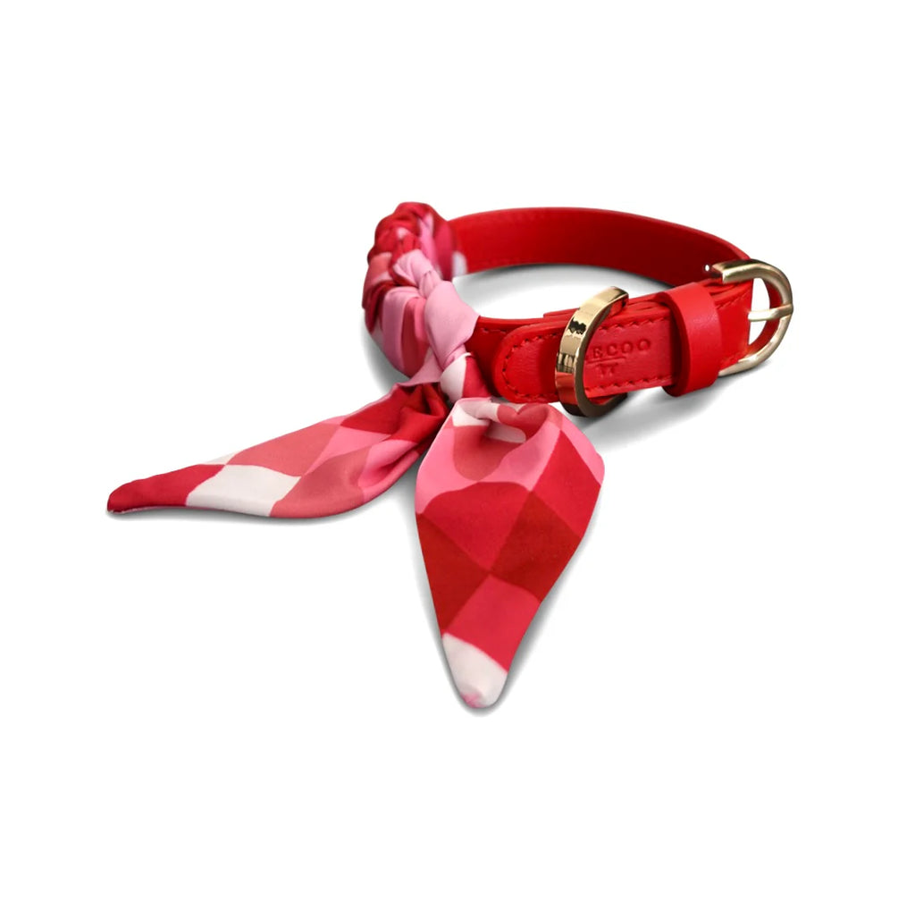 Dog Collar Twilly Square - Red