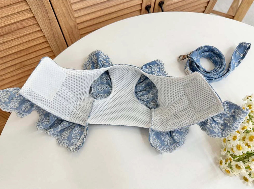 Denim Harness Dress & Leash Set