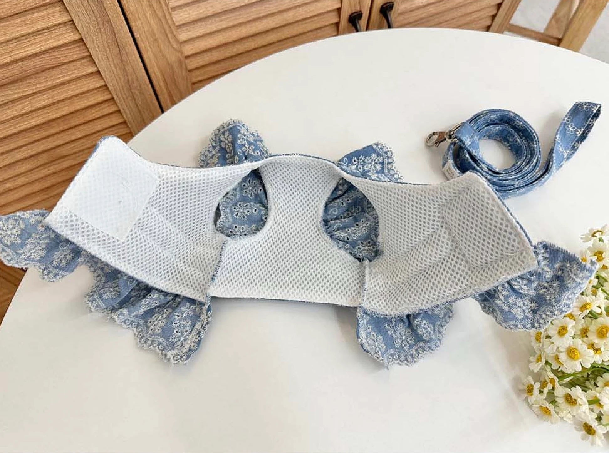 Denim Harness Dress & Leash Set