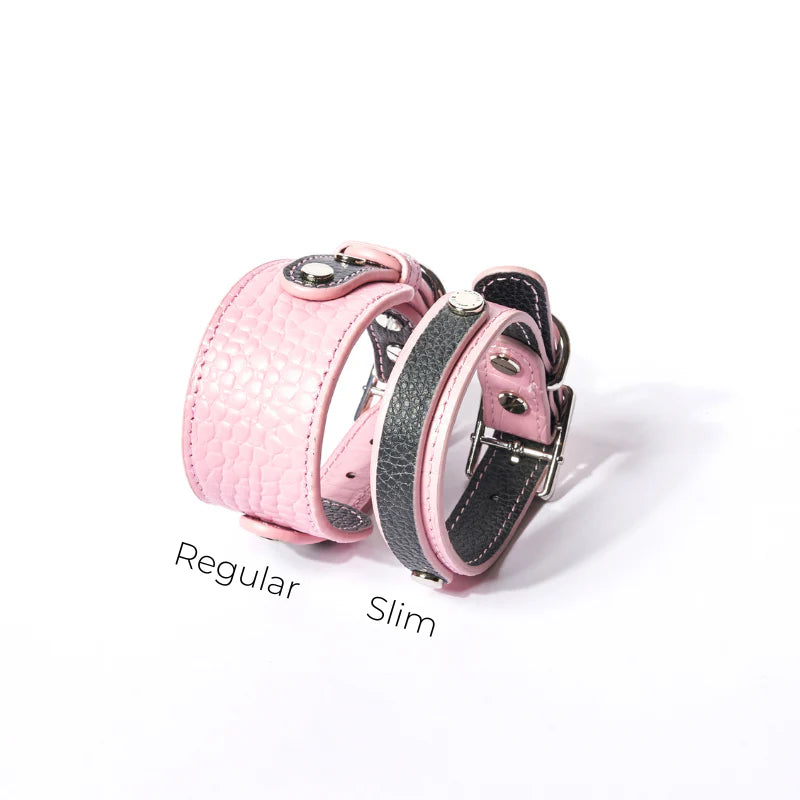 Slim Flamingo Leather Collar