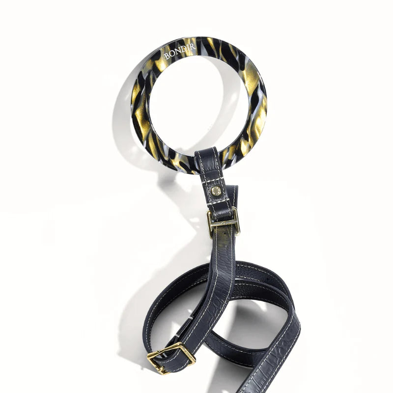 Obsidian Leather Dog Leash