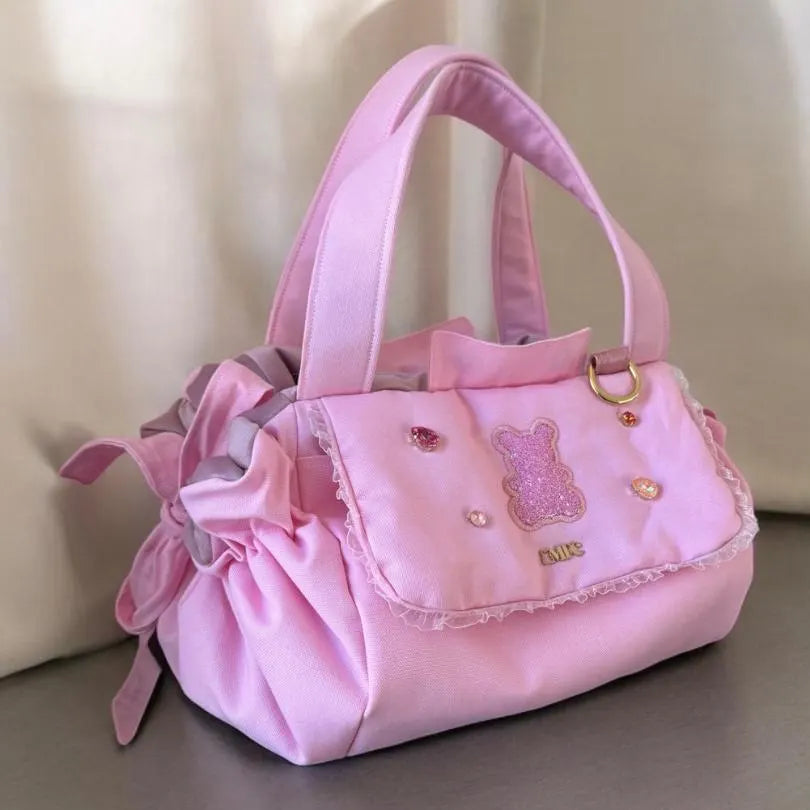 Luxury Pink Swarovski Dog Carrier Bag