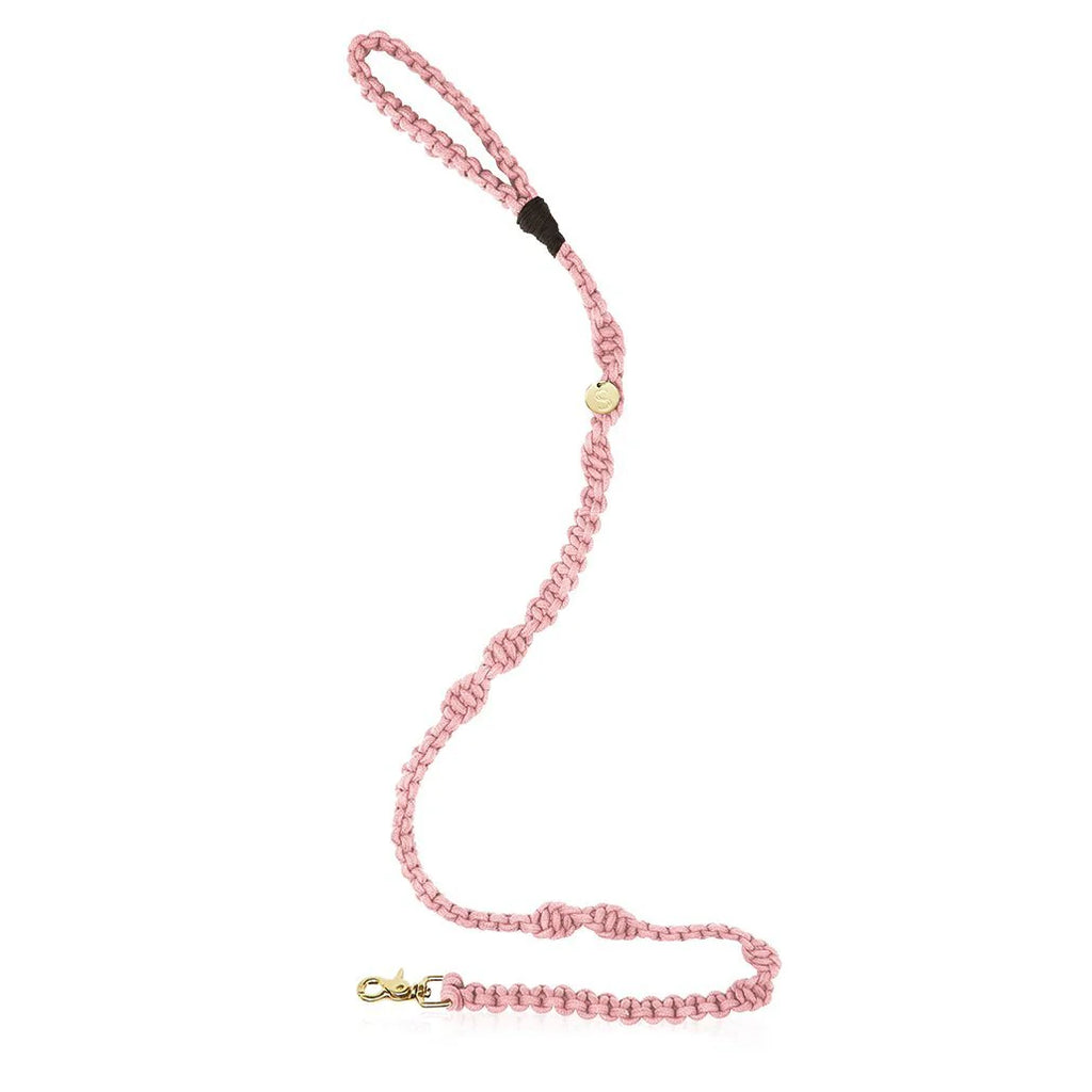 Macramé Originals Dog Lead - Soft Pink