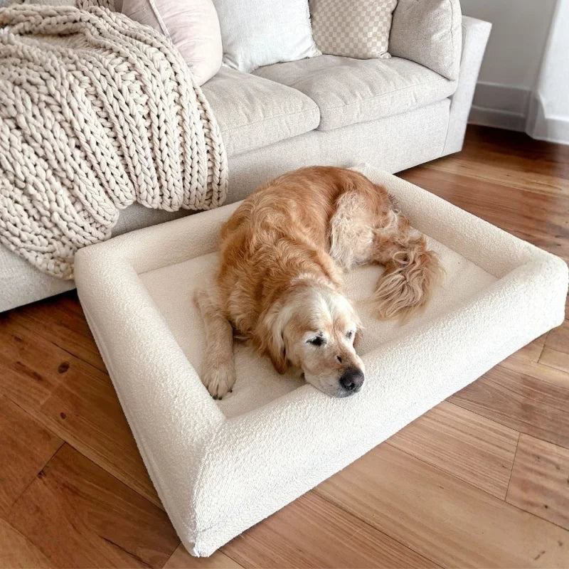 Memory Foam Dog Bed - Bouclé Ivory
