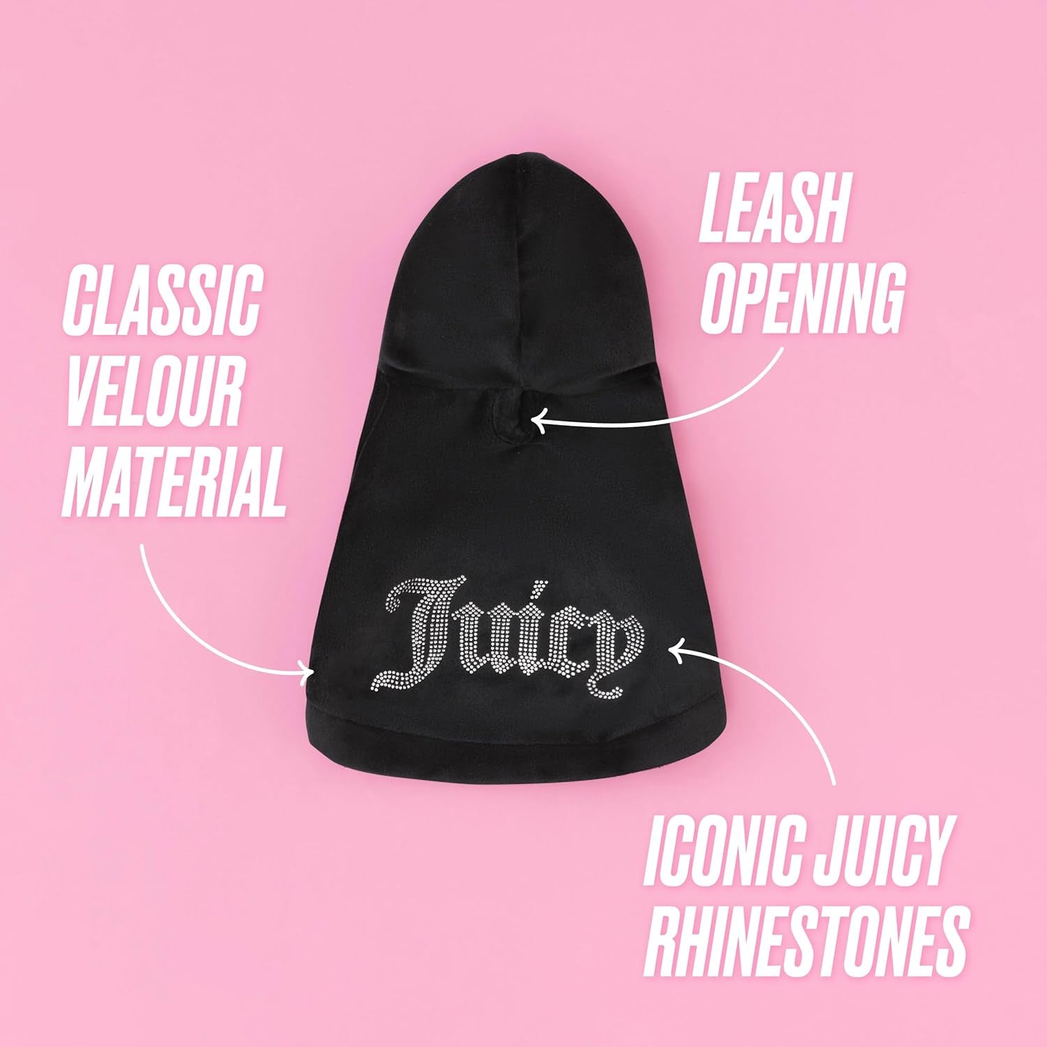 Juicy Couture - Hooded Pet Juicy Bling Velour Tracksuit
