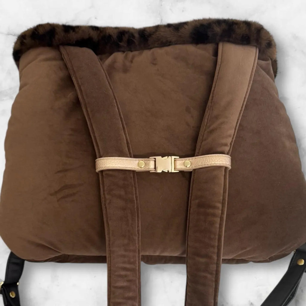 Luxury Leopard Velvet Dog Carrier