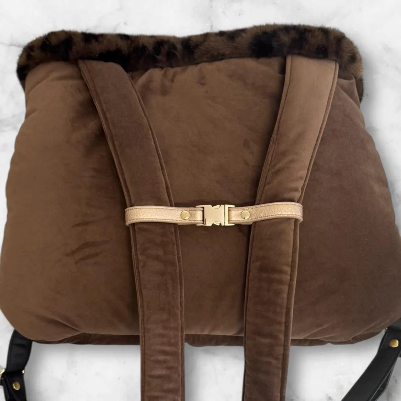 Luxury Leopard Velvet Dog Carrier