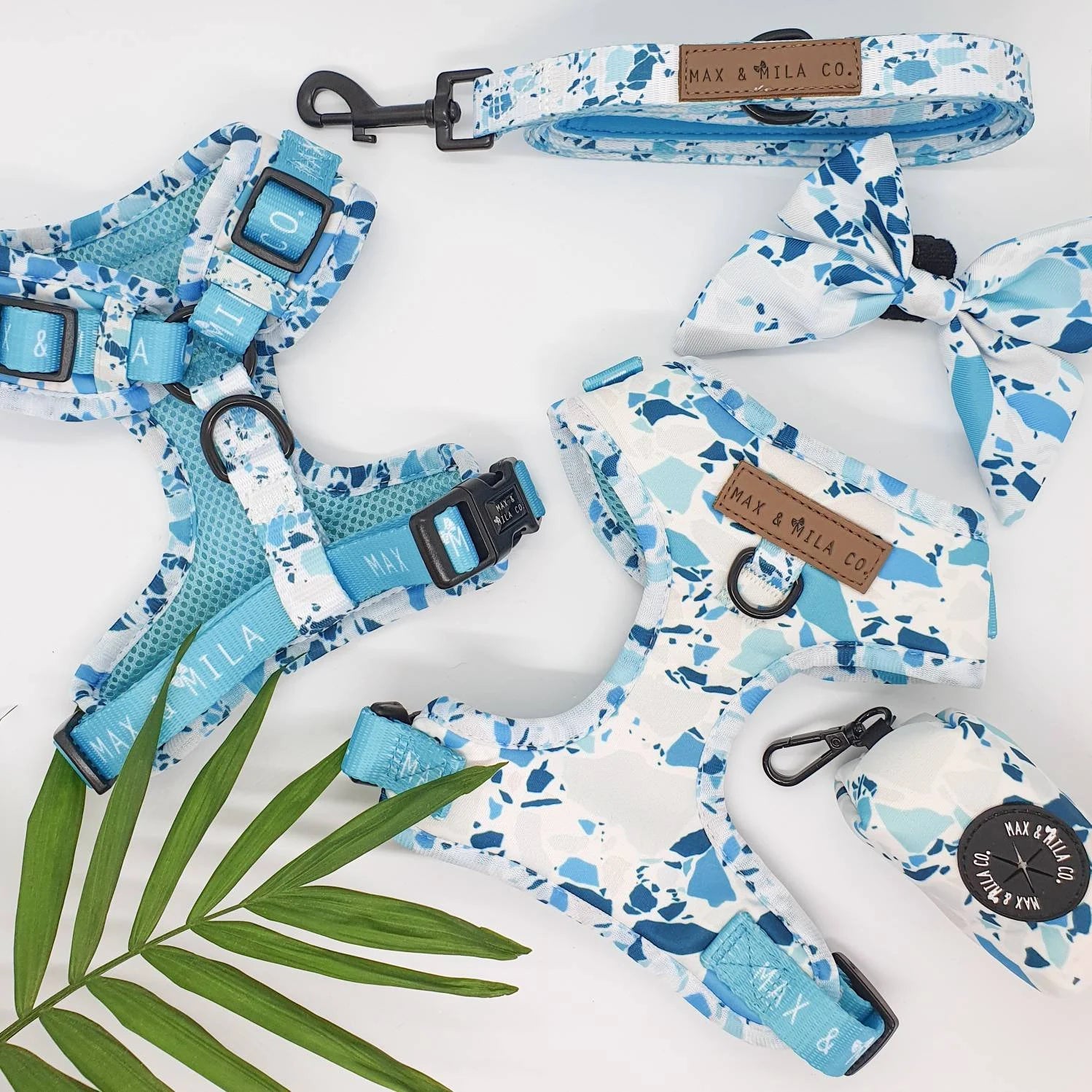 Sky Terrazzo Designer Dog Harness Set