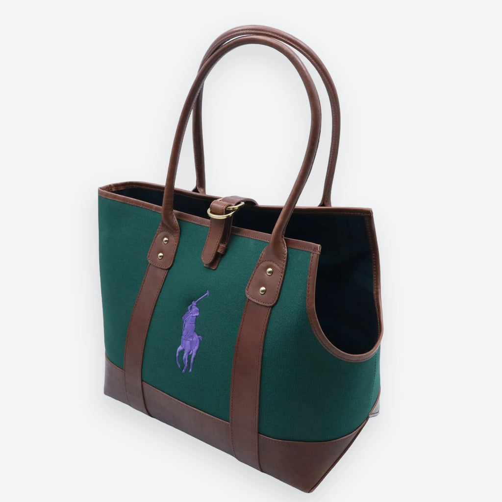Polo Ralph Lauren Dog Leather and Canvas Tote