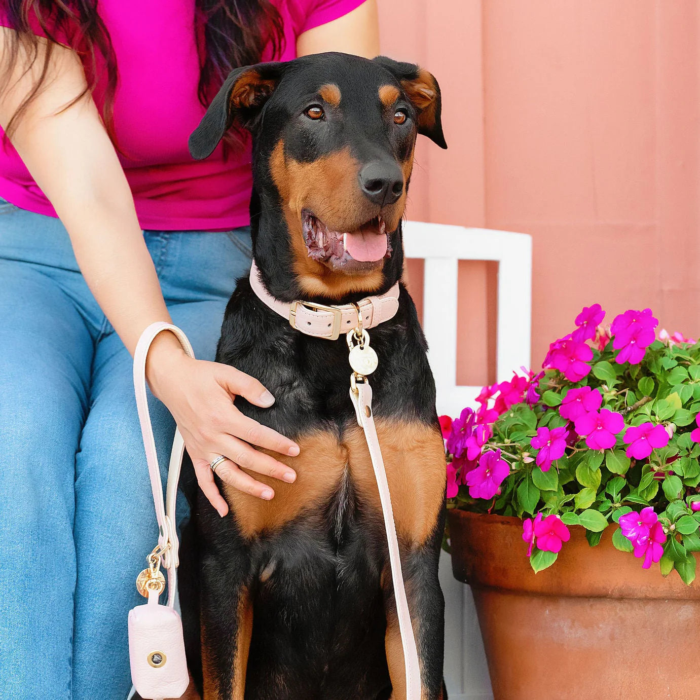 Blush Leather Leash