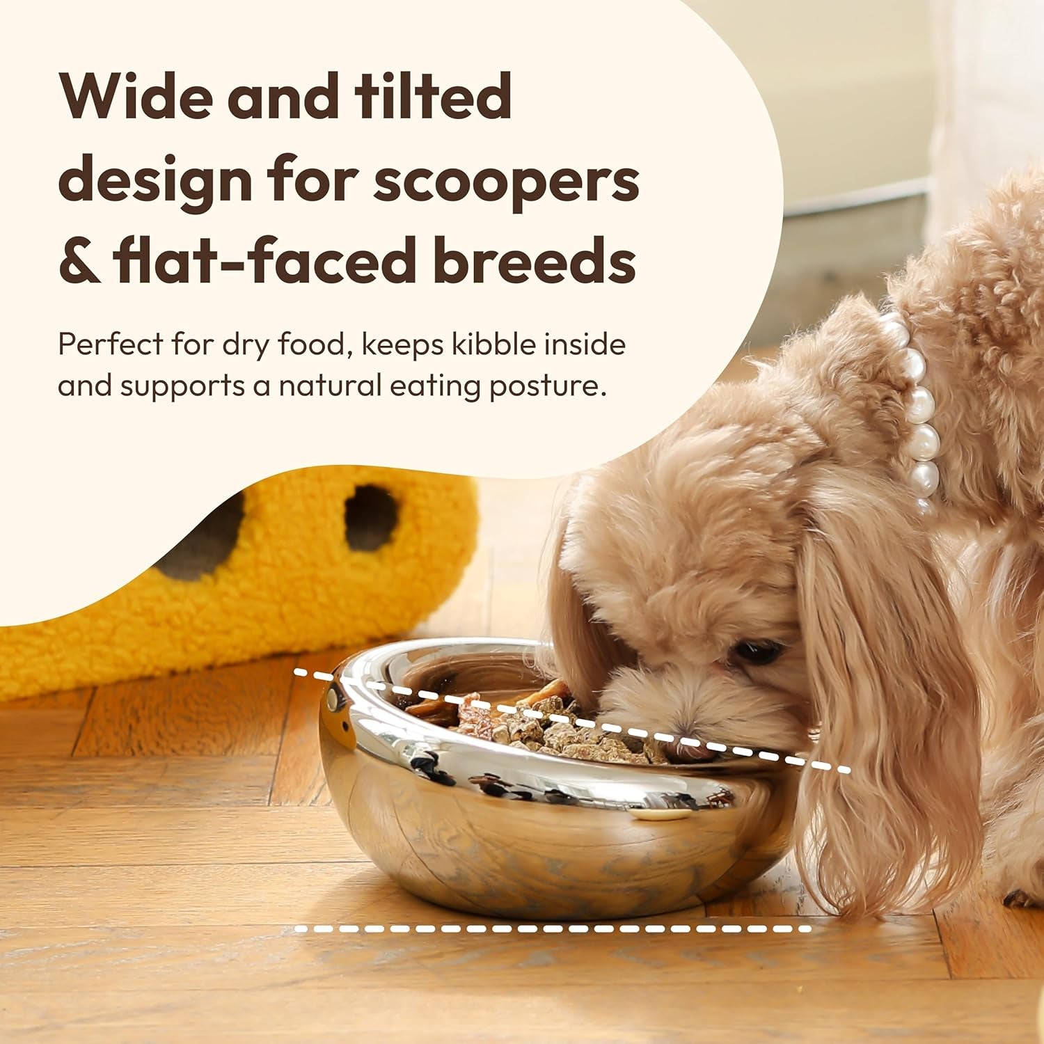 The Pebble Pet Bowl - Deep Chrome