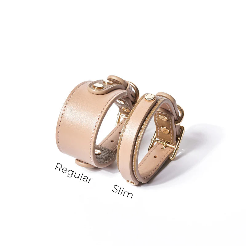 Slim Blushwood Leather Collar