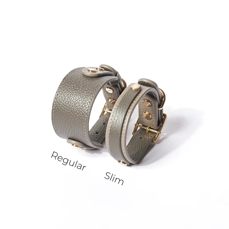 Slim Sand Leather Collar