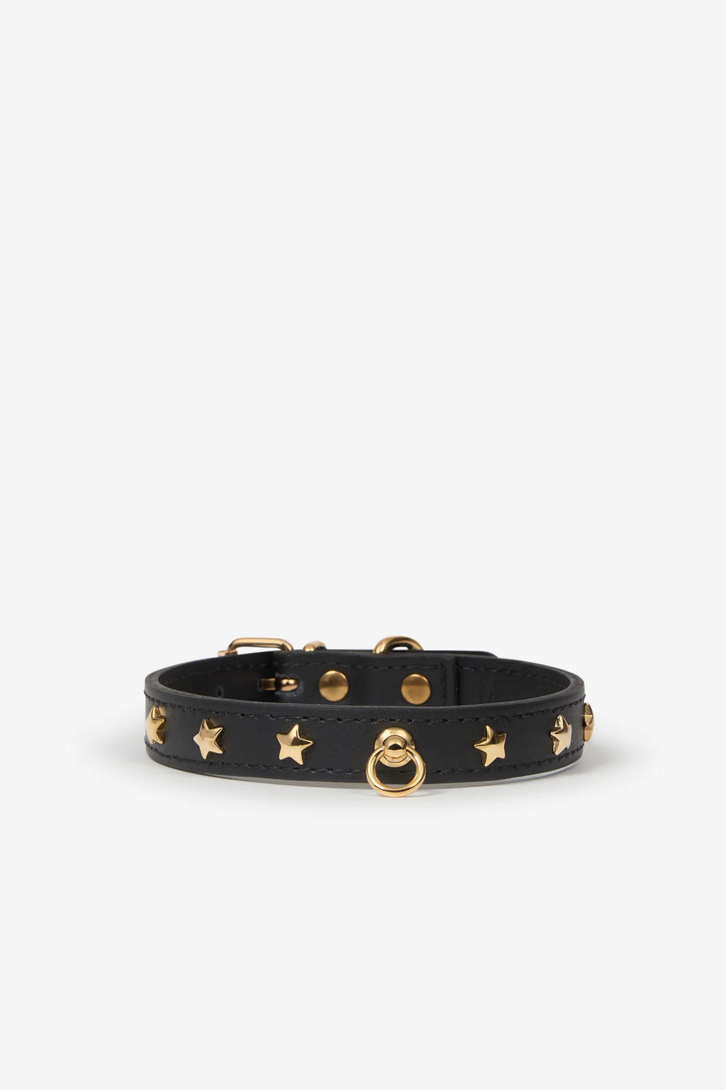 Black Leather Nara Toy Dog Collar