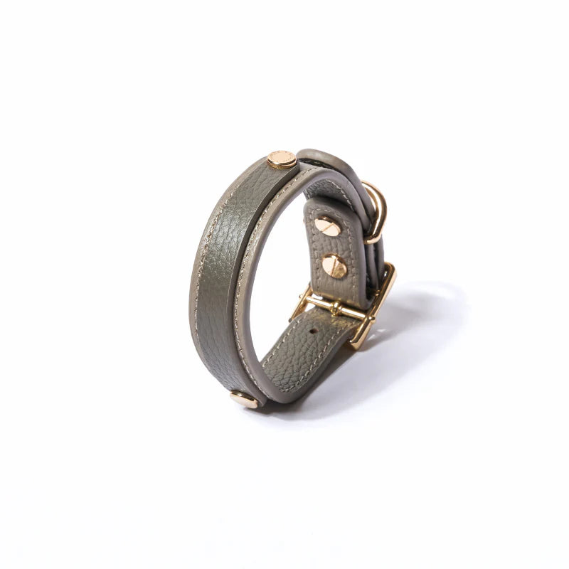 Slim Sand Leather Collar