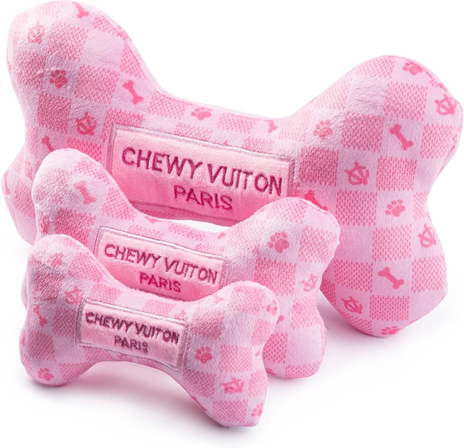 Chewy Vuiton Bone - Checker Pink 