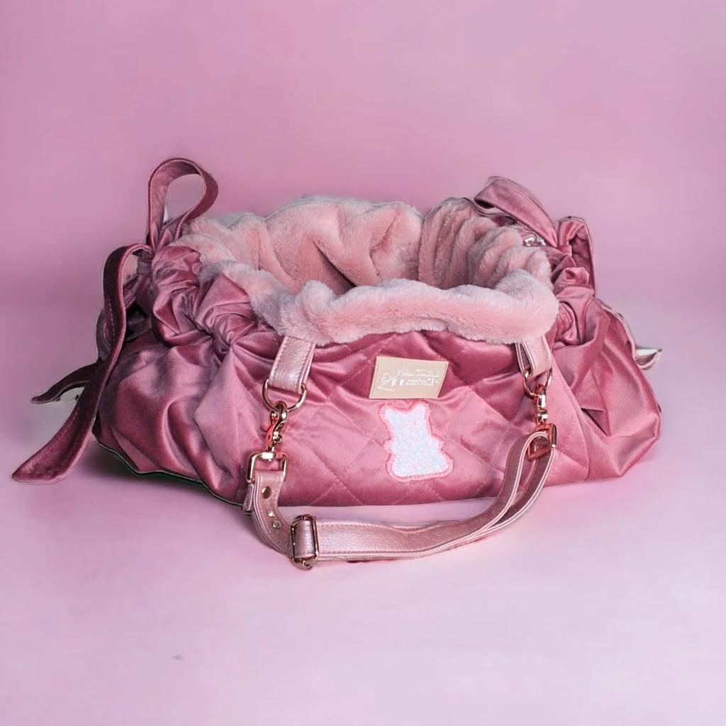 Pink Velvet Dog Carrier