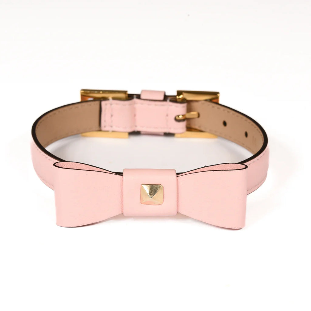 Rock Bow Collar Pink
