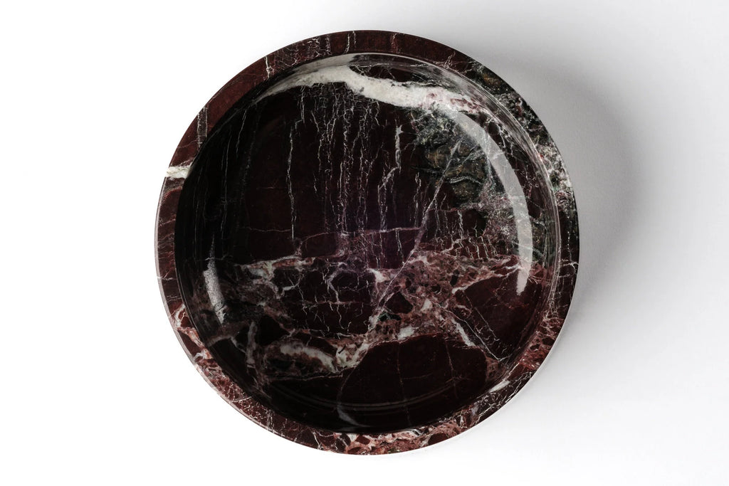 Rosso Imperiale Marble Pet Bowl: Luxury Dog Bowl