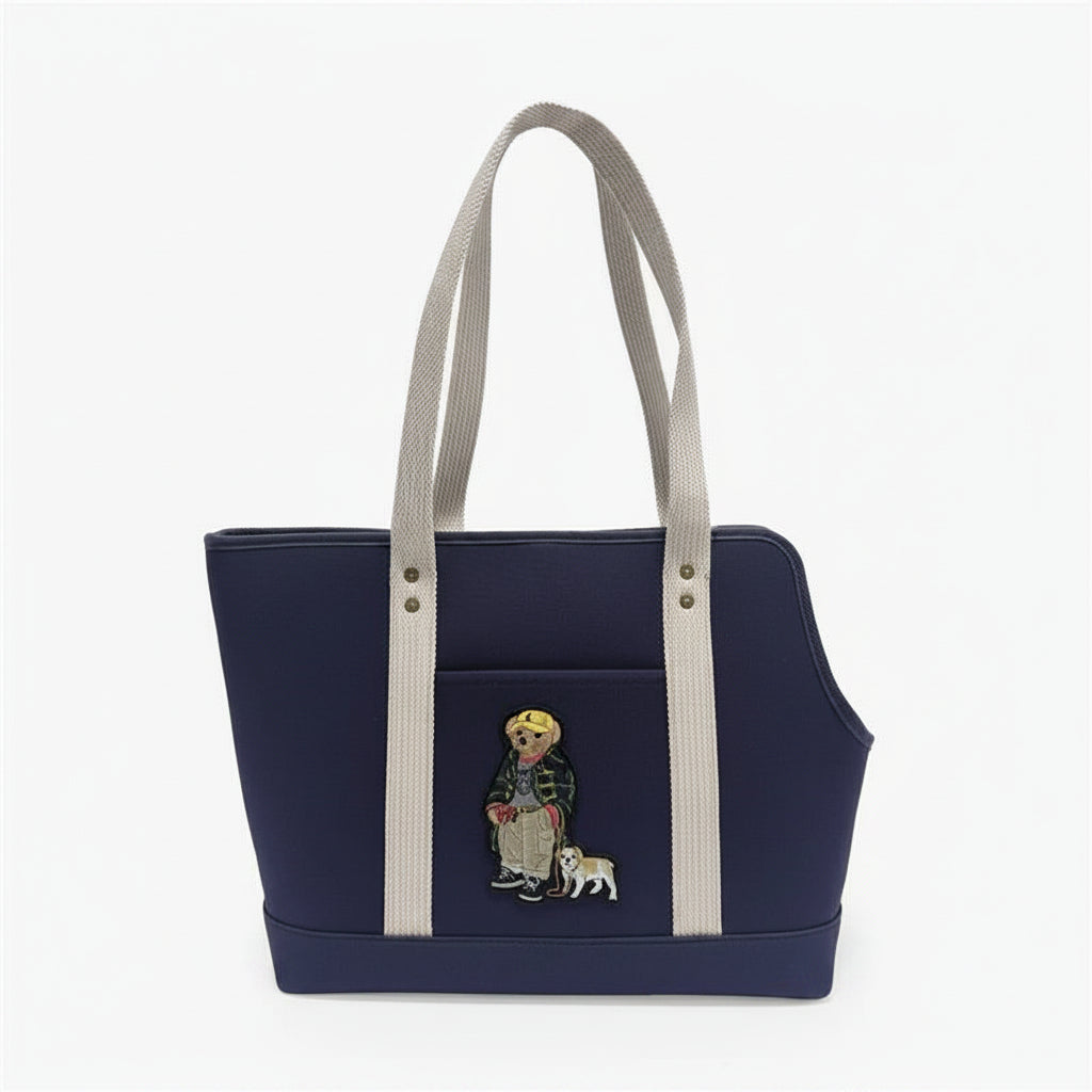Dog Polo Bear Cotton Canvas Tote
