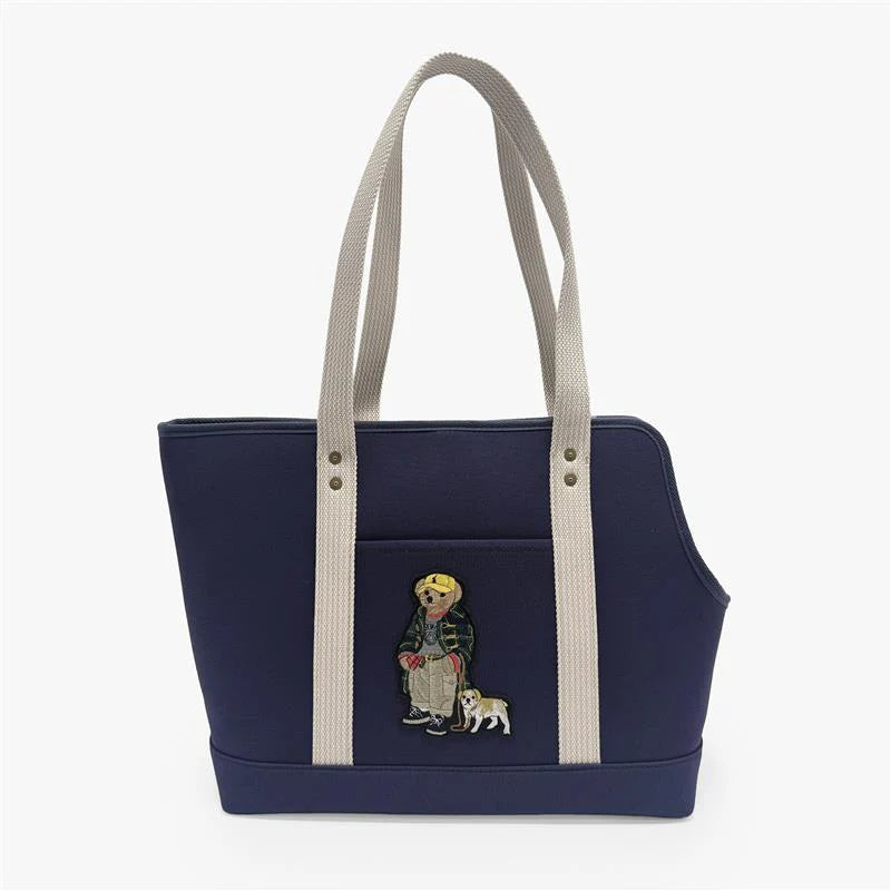 Dog Polo Bear Cotton Canvas Tote