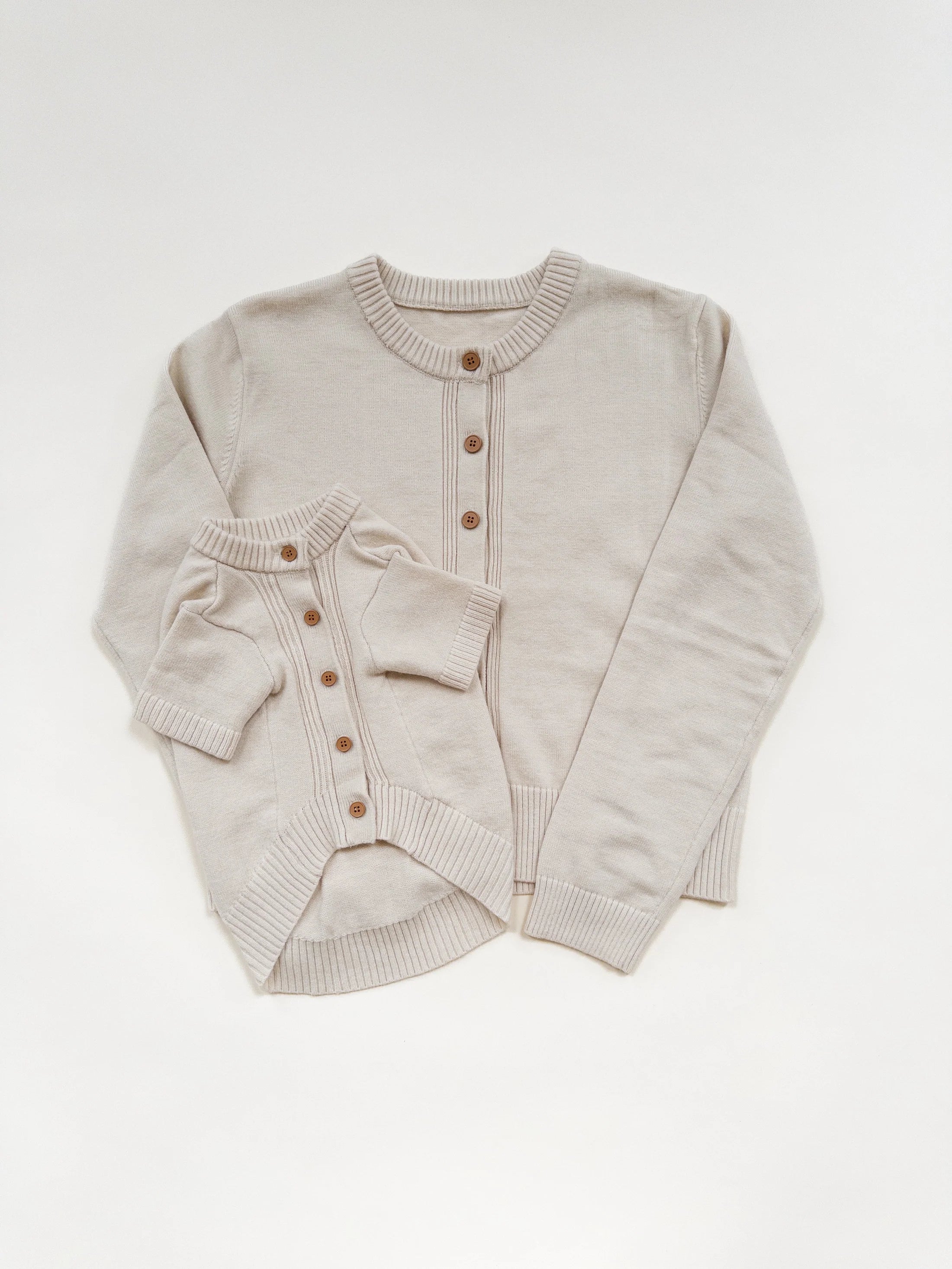 Cora Knit Cardigan Set - Soft Oat
