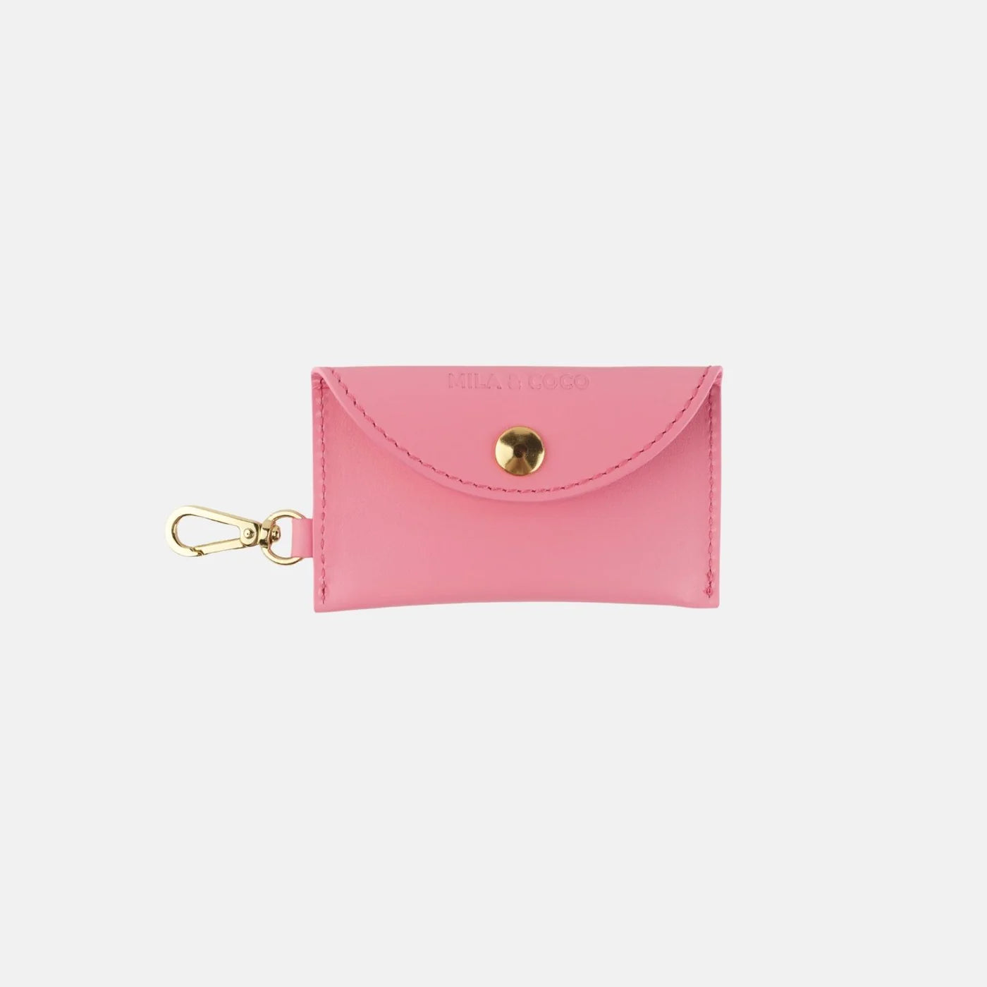 Leather Leash & Poop Bag Holder – Pink