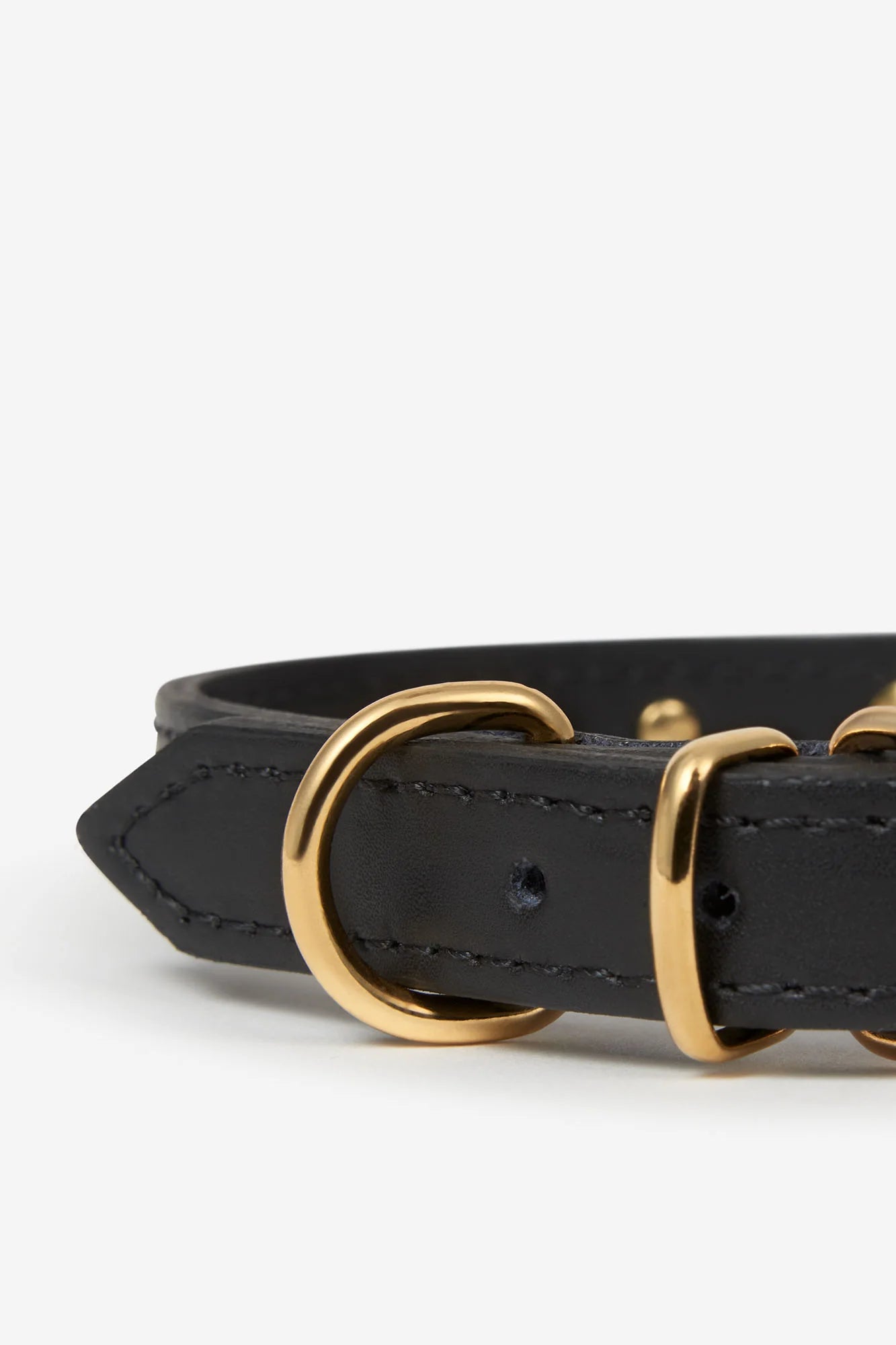 Black Leather Nara Toy Dog Collar