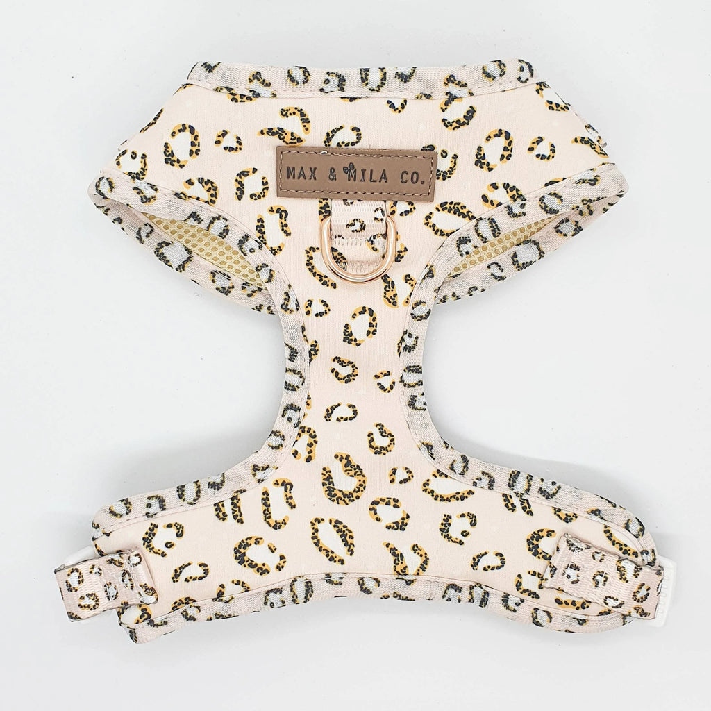 Nude Leopard Designer Dog Harness Set