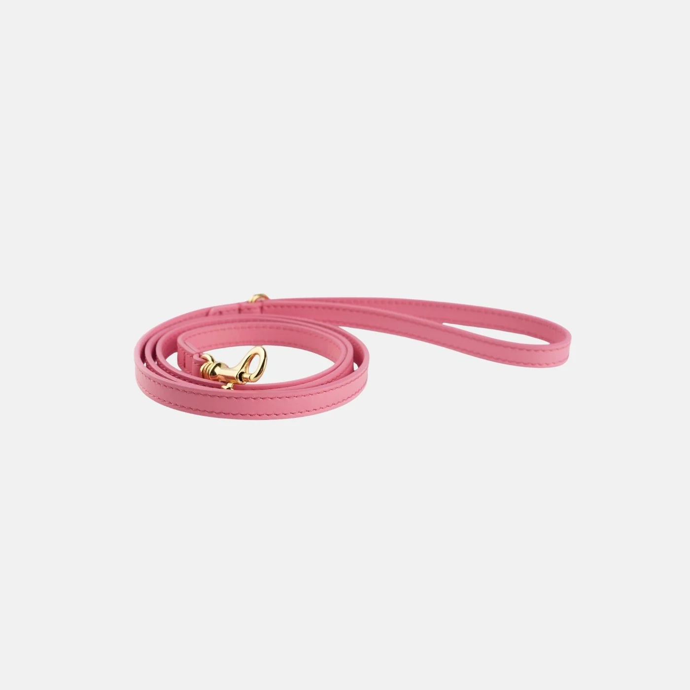 Leather Leash & Poop Bag Holder – Pink