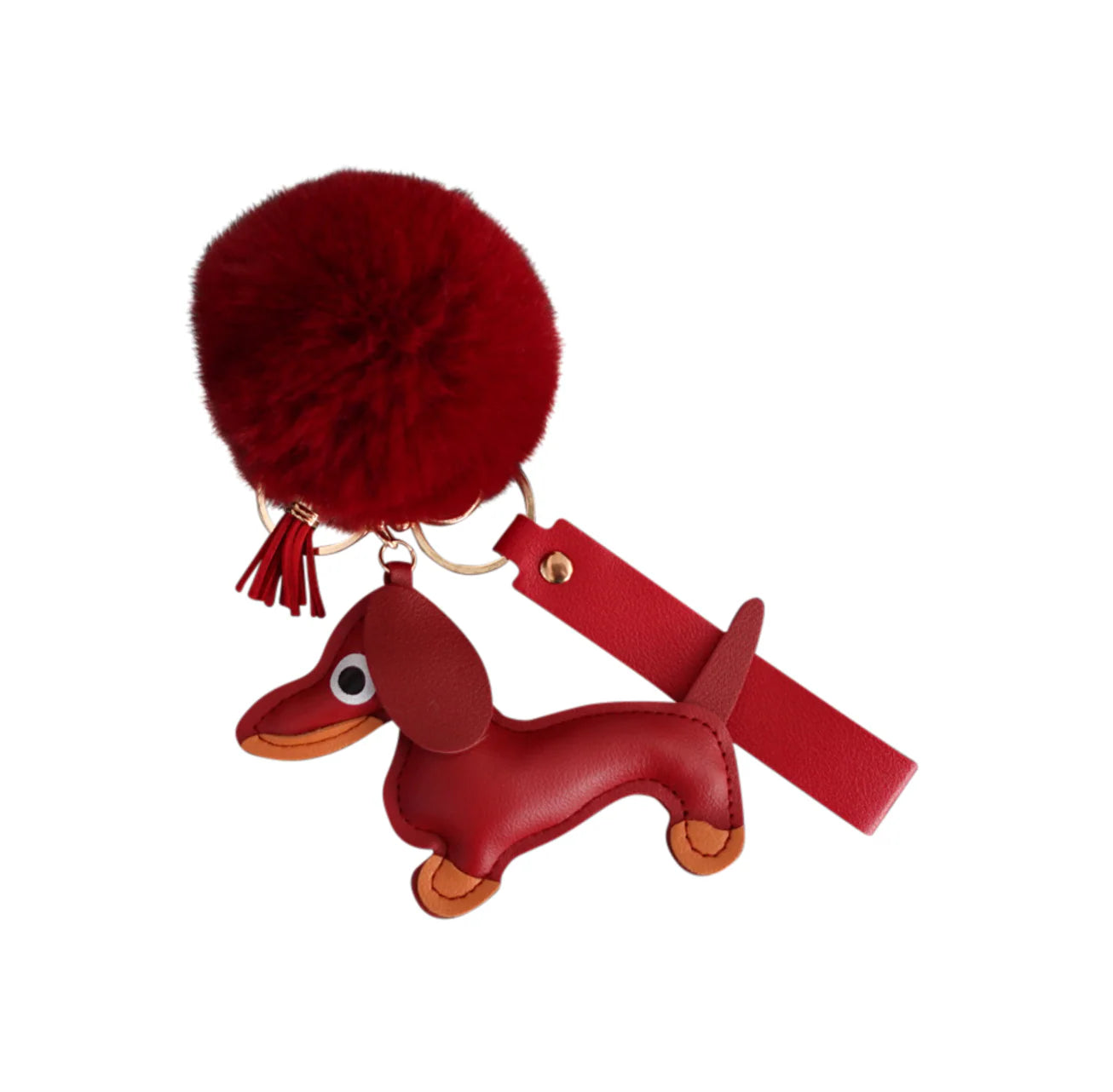 Dachshund Keychain Franzl Flausch - Bordeaux