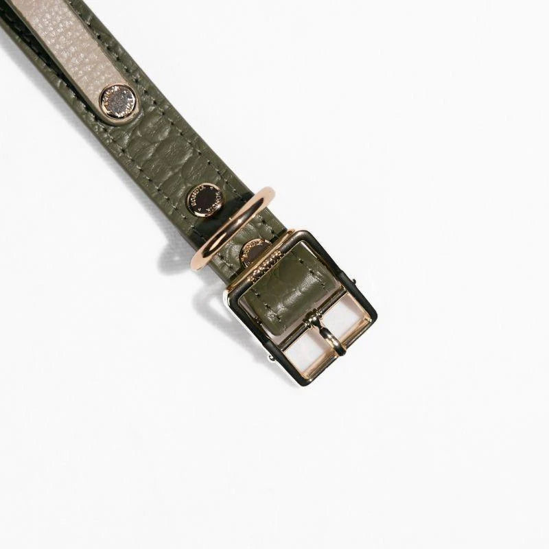 Slim Emerald Leather Collar