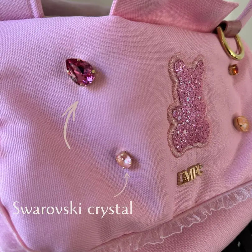 Luxury Pink Swarovski Dog Carrier Bag