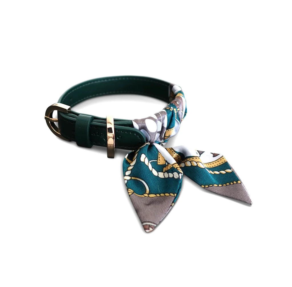 Dog Collar Twilly Classy - Dark Green