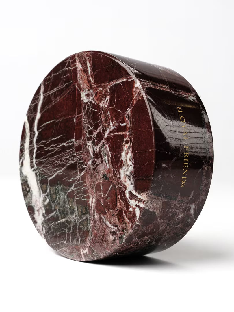 Rosso Imperiale Marble Pet Bowl: Luxury Dog Bowl